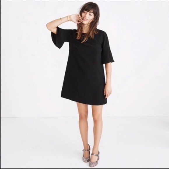 Madewell Bell Sleeve Dress Black NWOT Sz XS - Picture 1 of 7